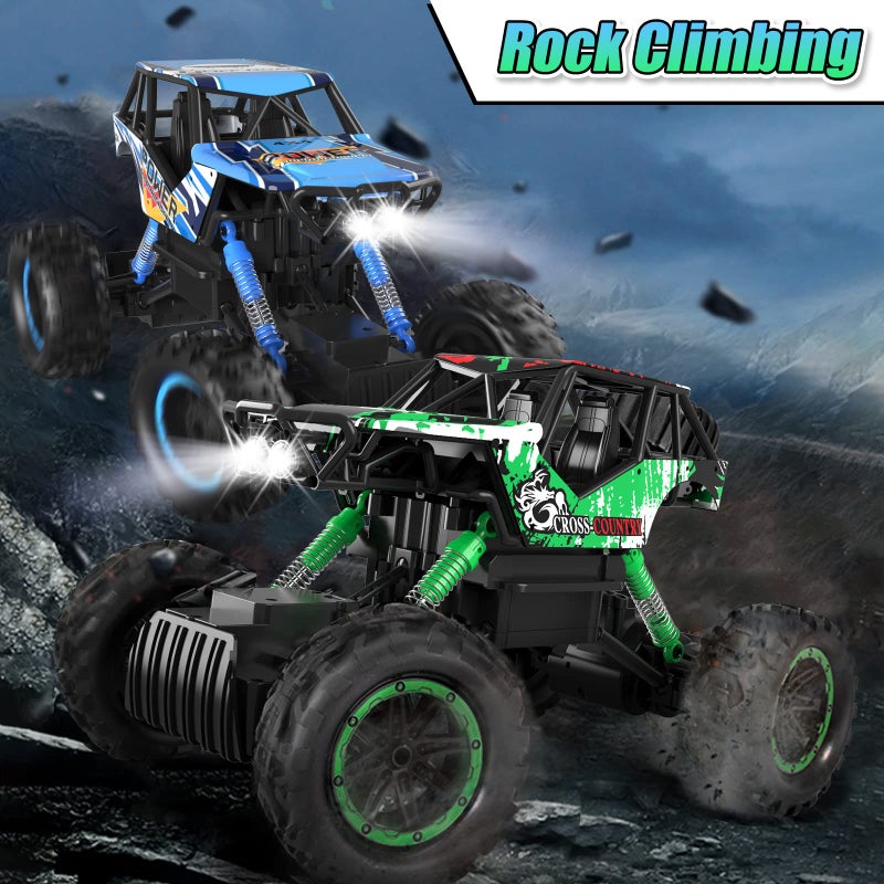 DOUBLE E 1:14 Scale Large Remote Control Car Monster Trucks with Head Lights, 4WD Off-Road All Terrain RC Car, Rechargeable Vehicle for Outdoor Play and Xmas Gifts - Image 4